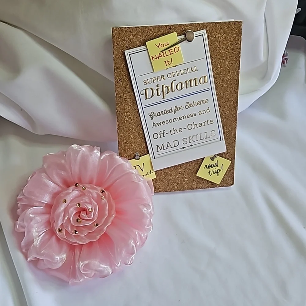 Hand Crafted Prom Corsage Flower with Graduation Card